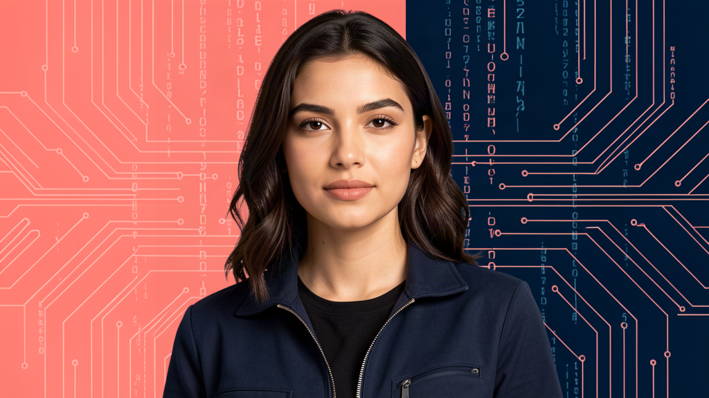 Woman coding on laptop